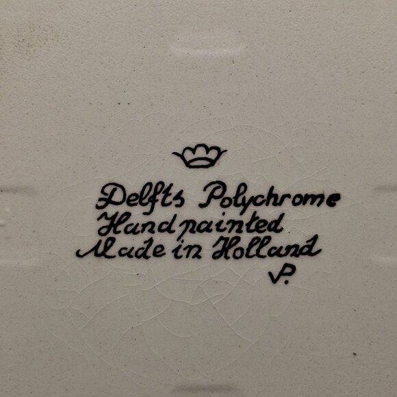 Decorative Delfts Polychrome Handpainted Tile With Star Of David Floral Design - Picture 5 of 6